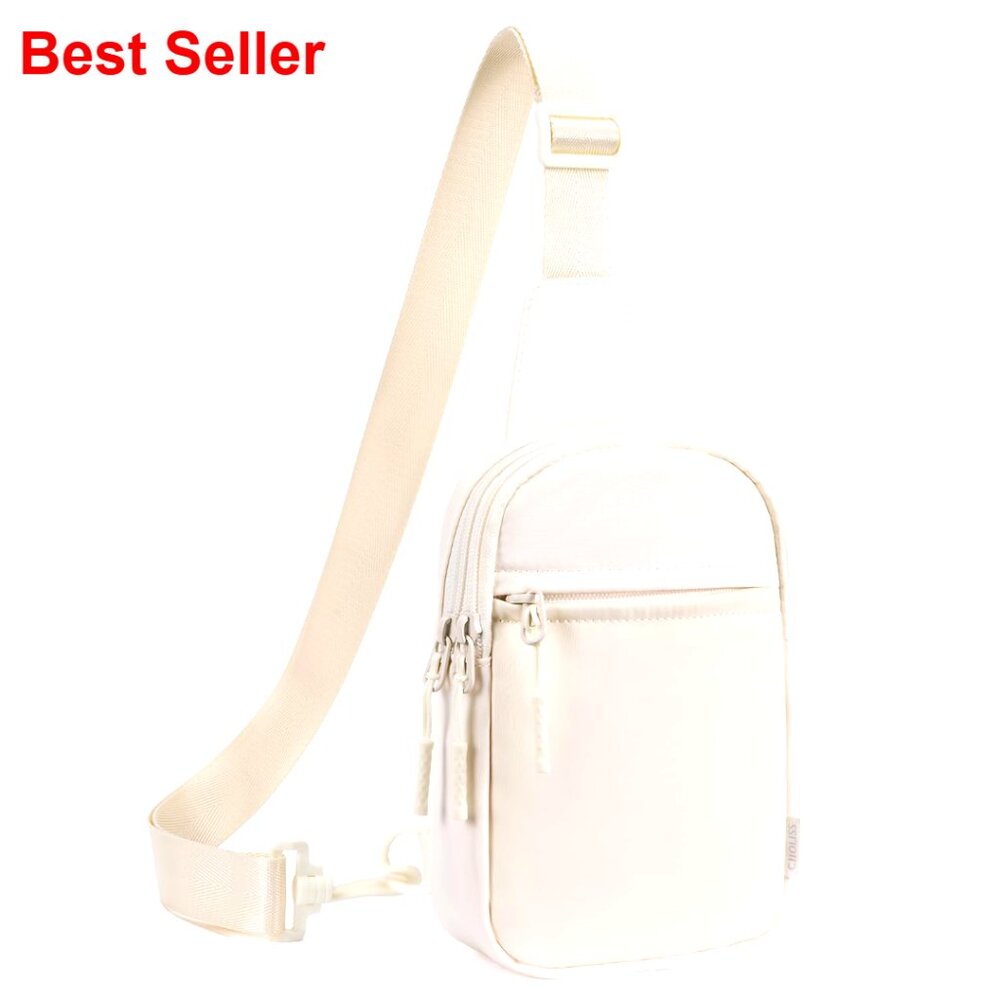 Nylon Sling Bag with Adjustable Strap, Multiple Pockets